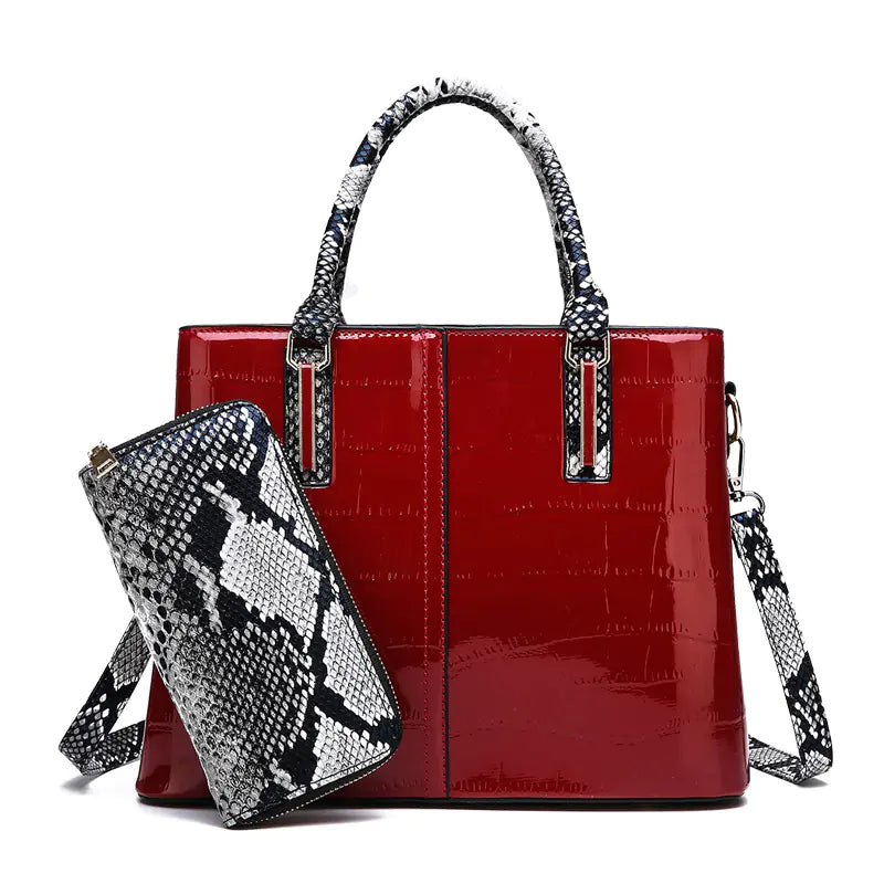 Women's Patent Leather Wallet Crossbody Handbag - Glide Goods LLC