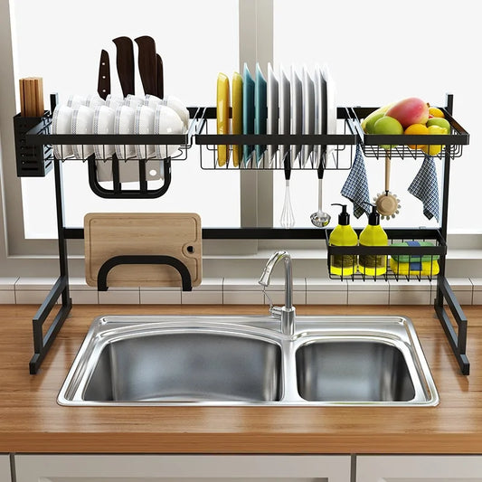 Stainless Steel U-shaped Kitchen Dish Rack - Glide Goods LLC