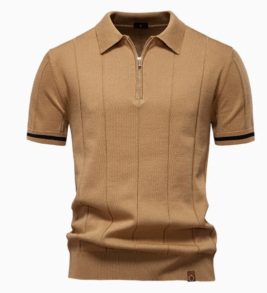 2025 Summer Men's Knit Cotton Polo Shirt (One Piece) - Glide Goods LLC