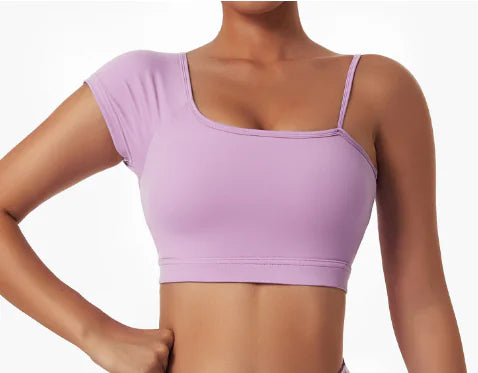 Summer Sexy Oblique Shoulder Yoga Clothes Tops - Glide Goods LLC