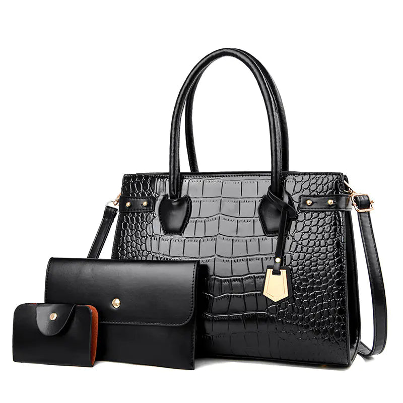 Women's One-Shoulder Handbag Three-Piece Set - Glide Goods LLC