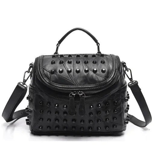 New Punk Women's Genuine Leather Handbag (One) - Glide Goods LLC