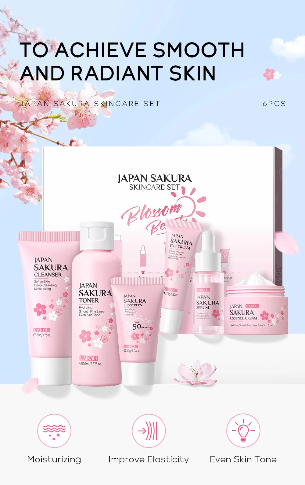 Japan Sakura Skin Care Set - Glide Goods LLC