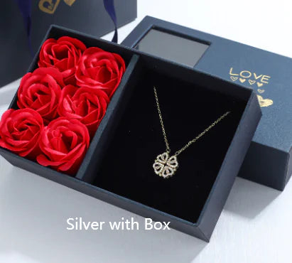 Four-Leaf Clover & Heart Necklace Gift Set - Dainty Gold Jewelry - Glide Goods LLC