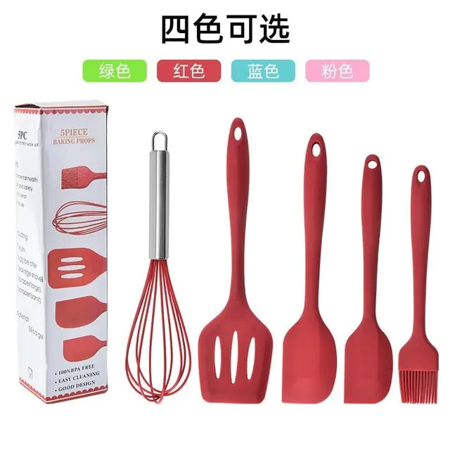 5/12pc Kitchen Utensil Set Wooden Handle - Glide Goods LLC