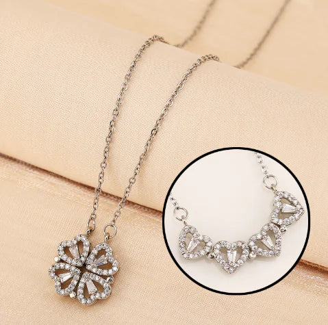 Four-Leaf Clover & Heart Necklace Gift Set - Dainty Gold Jewelry - Glide Goods LLC