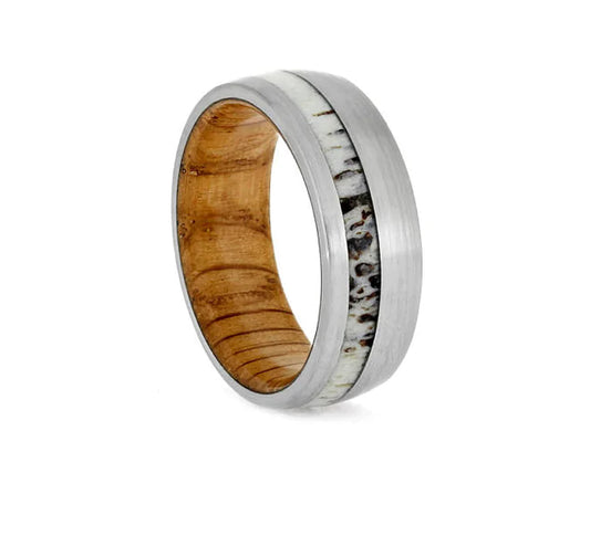 Antler and Whiskey Barrel Ring - Glide Goods LLC