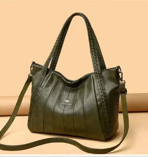 Spacious Genuine Leather Women's Bag - Black Tote (One) - Glide Goods LLC