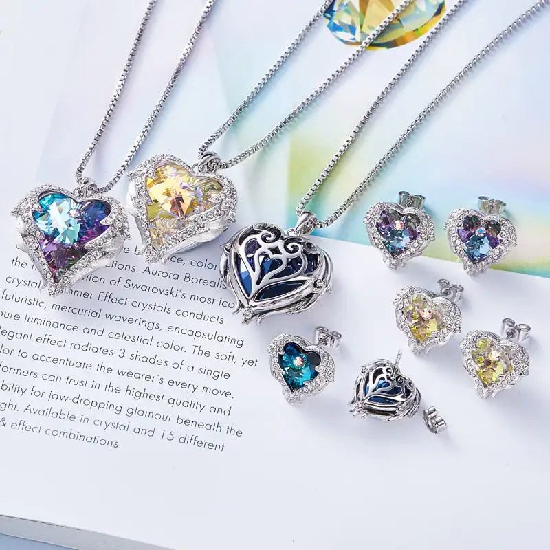 Heart Crystal Necklace - Glide Goods LLC