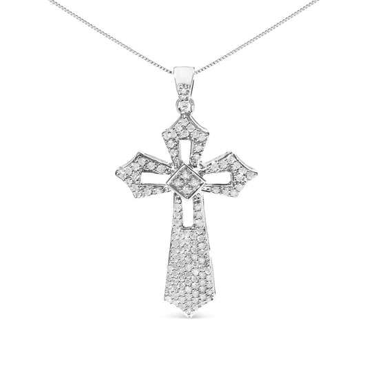 A radiant blend of elegance and faith in sterling silver and diamonds. - Glide Goods LLC