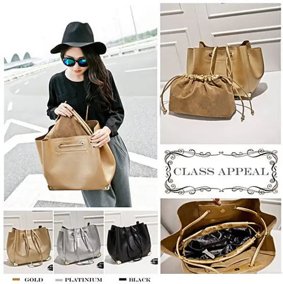 Class Appeal Handbags In Gold, Platinum And Classic Black - Glide Goods LLC