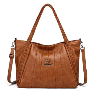 Spacious Genuine Leather Women's Bag - Black Tote (One) - Glide Goods LLC