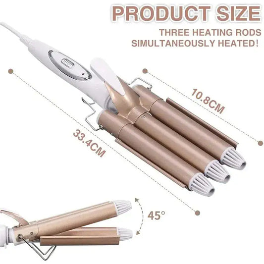 Electric Triple Barrel Curling Iron - Glide Goods LLC