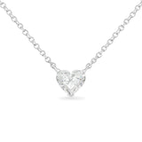 14k White Gold 1/4 Cttw Lab Grown Heart Shape Diamond Solitaire 18" Pendant Necklace (E-F Color, SI1-SI2 Clarity) - Glide Goods LLC