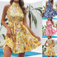 New Flowers Print Halterneck Dress Summer, Women - Glide Goods LLC