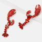 Lobster Shape Glass Stone Dangle Earrings - Glide Goods LLC