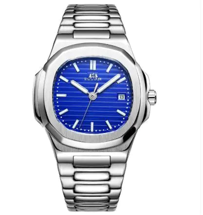 Mechanical Solid Steel Band Luminous Men's Watch with Calendar - Glide Goods LLC