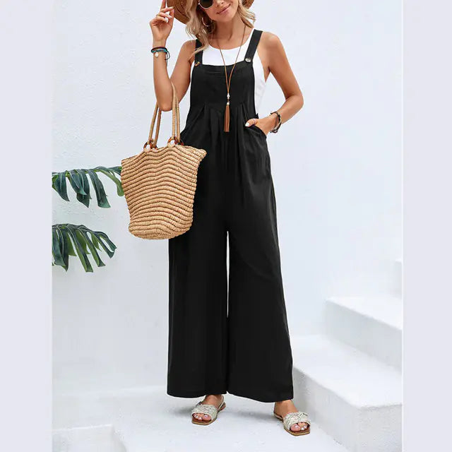 2023 Summer Women’s Casual Loose Wide Leg Jumpsuit
