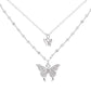 Butterfly Double Layer Chain Necklace - Glide Goods LLC