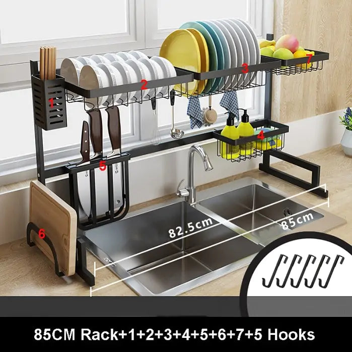 Stainless Steel U-shaped Kitchen Dish Rack - Glide Goods LLC