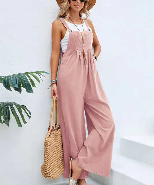 2023 Summer Women’s Casual Loose Wide Leg Jumpsuit