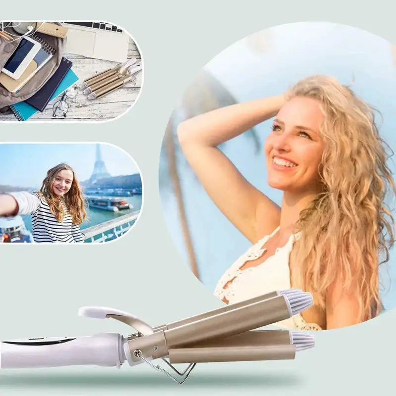 Electric Triple Barrel Curling Iron - Glide Goods LLC