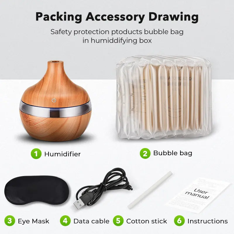 LED Wood Grain Humidifier - Glide Goods LLC