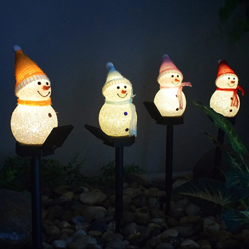 Solar Christmas Lights Snowman