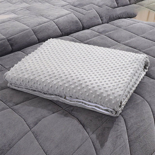 Luxurious Gray Velvet Weighted Blanket Cover - Soft & Breathable Sleep Comfort