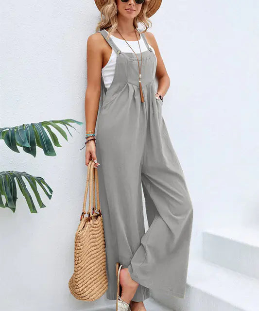2023 Summer Women’s Casual Loose Wide Leg Jumpsuit