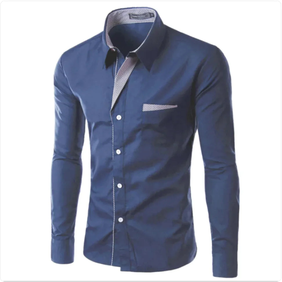 Simple Men's Long Sleeve Shirt - Glide Goods LLC