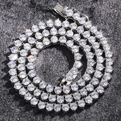 Three Prong Tennis Chain Necklace - Glide Goods LLC