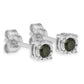 Sterling Silver Rose Cut Treated Green Diamond Solitaire Stud Earrings (0.25 cttw, Green Color, I2-I3 Clarity) - Glide Goods LLC