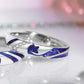 Couple Ring in Sterling Silver with Niche Enamel Design - Glide Goods LLC