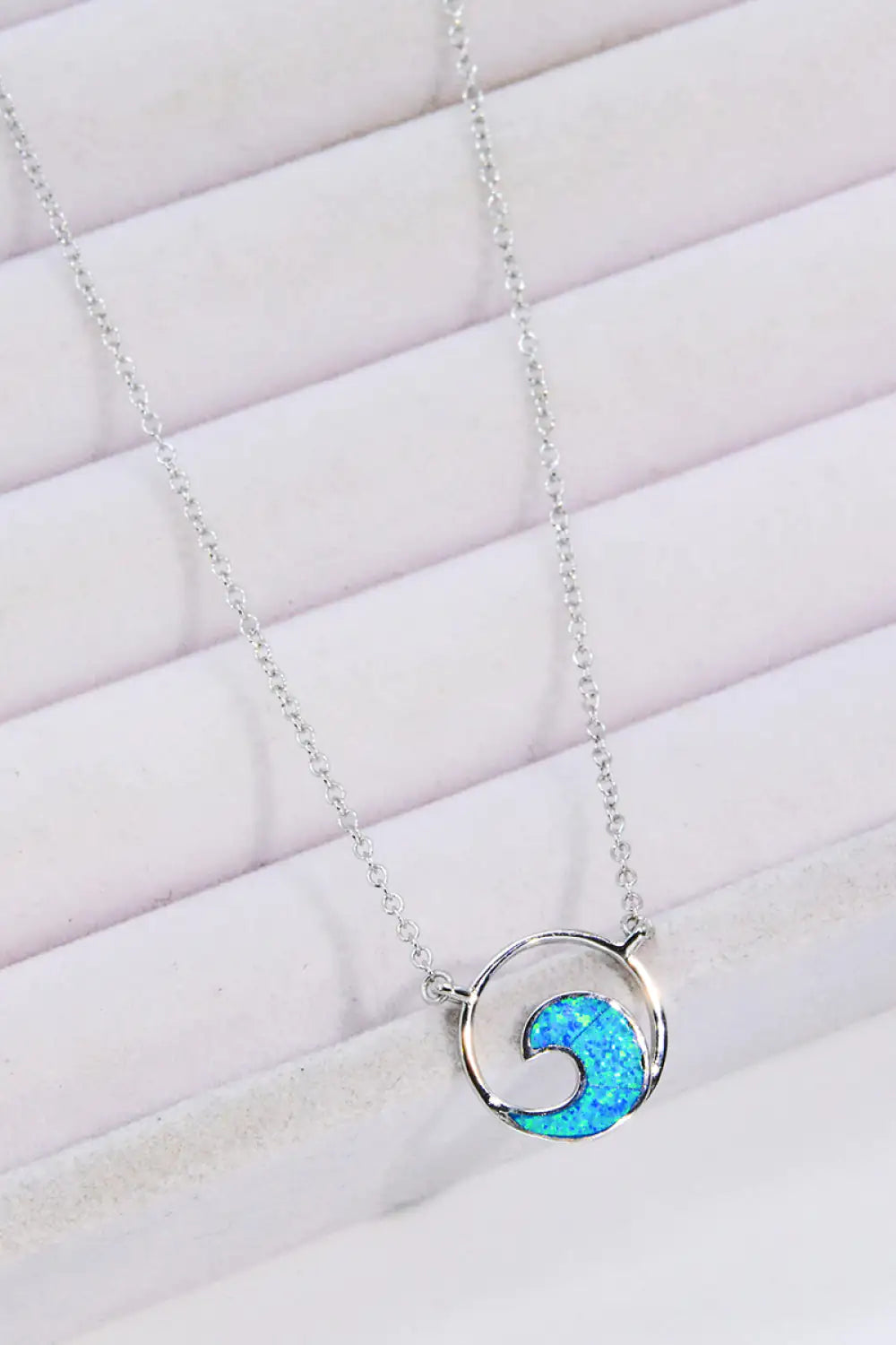 Opal Wave Pendant Necklace - Glide Goods LLC