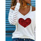 Fashion V Off-Shoulder Printed T-Shirt for Ladies - Glide Goods LLC