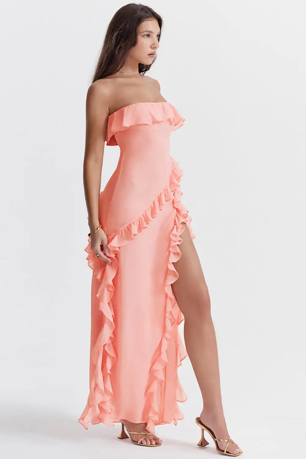 Strapless Suspender Evening Dress - Glide Goods LLC