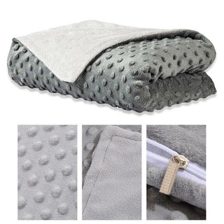 Luxurious Gray Velvet Weighted Blanket Cover - Soft & Breathable Sleep Comfort