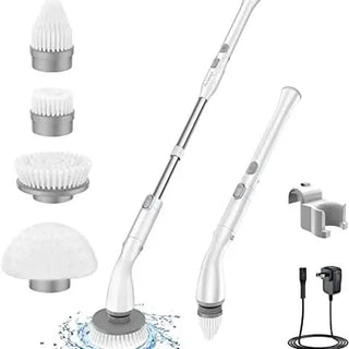 LABIGO Electric Spin Scrubber , Shower Cleaning Brush, Power Scrubber for Cleaning Bathroom Bathtub Kitchenwith 4 Replaceable Brush Heads