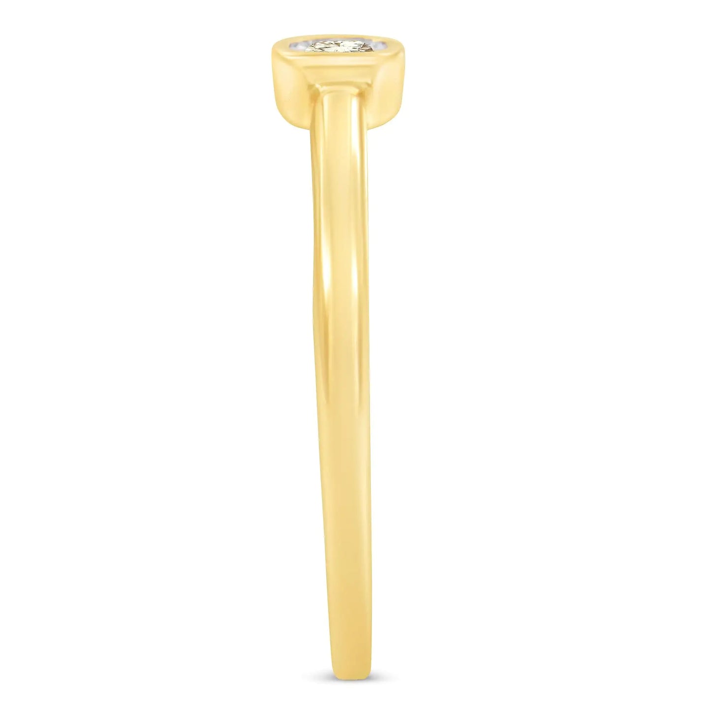 14K Yellow Gold Plated .925 Sterling Silver 1/20 Carat Diamond Square Cushion-Shaped Miracle Set Petite Fashion Promise Ring (J-K Color, I1-I2 Clarity) - Glide Goods LLC