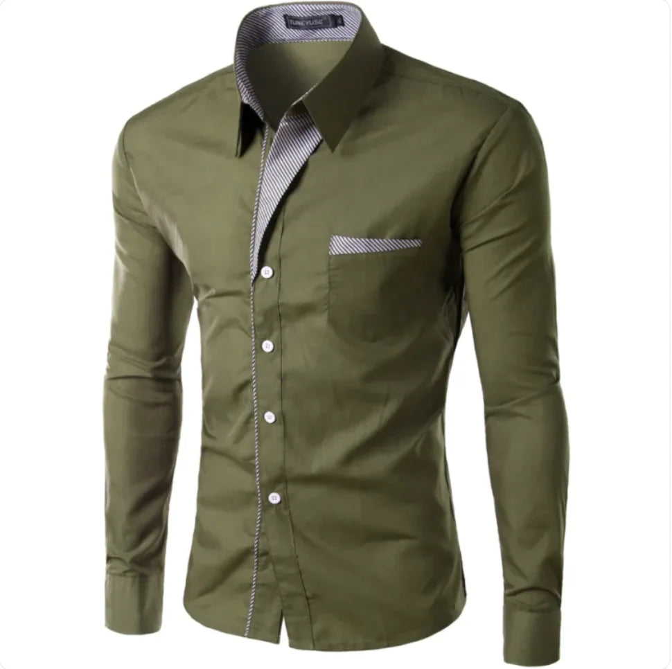 Simple Men's Long Sleeve Shirt - Glide Goods LLC