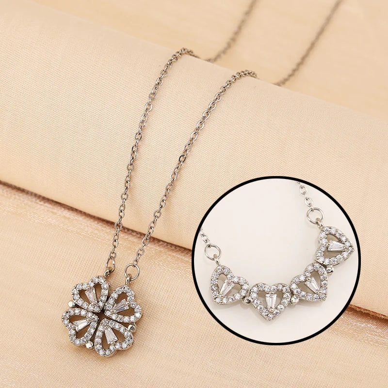 Four-Leaf Clover & Heart Necklace Gift Set - Dainty Gold Jewelry - Glide Goods LLC