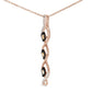 10K Two Toned Gold Plated .925 Sterling Silver 1/2 Cttw Round Diamond Twisted 18" Pendant Necklace (Champagne Color, I2-I3 Clarity) - Glide Goods LLC