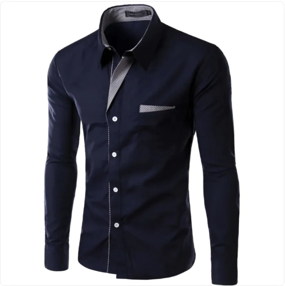 Simple Men's Long Sleeve Shirt - Glide Goods LLC