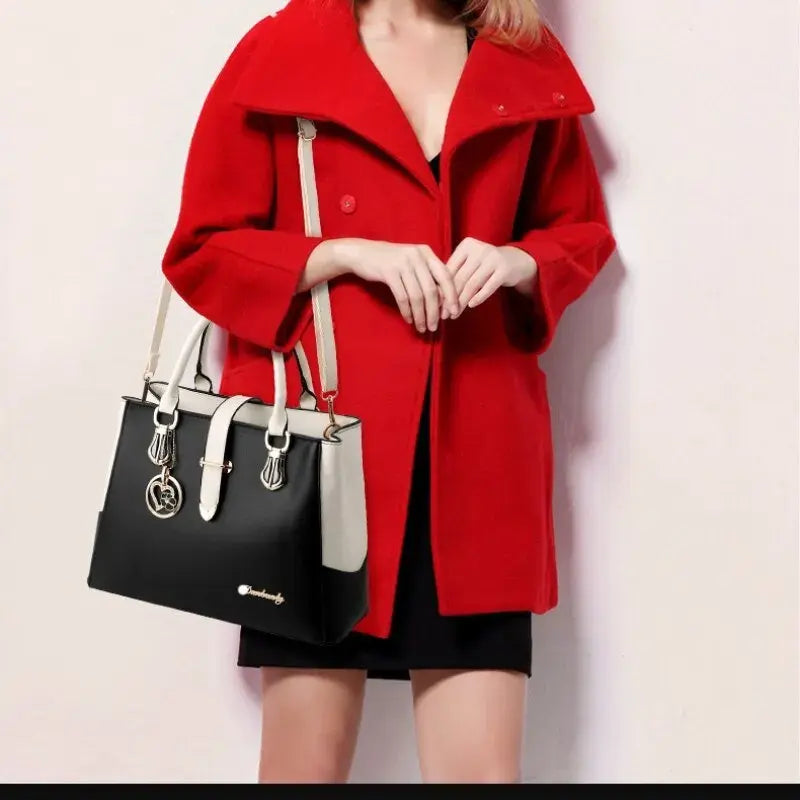 Women's Contrast Simple One Shoulder Handbag - Glide Goods LLC