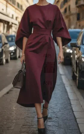 Juliette™ Elegant Belted Dress with Timeless Style - Glide Goods LLC
