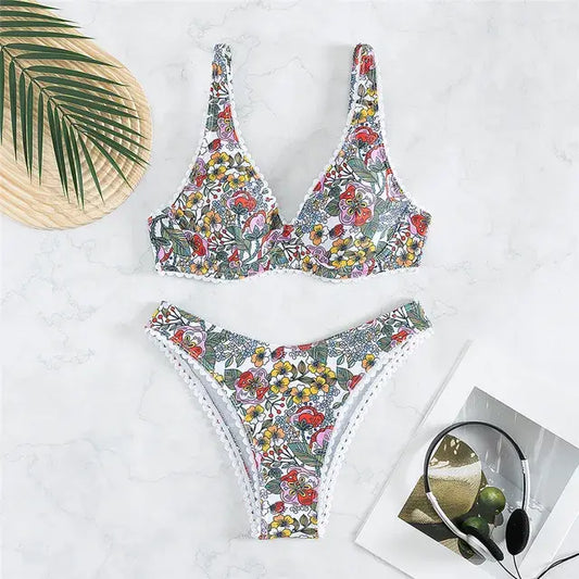 Back Knotted Beach Wear Bathing Suit - Glide Goods LLC