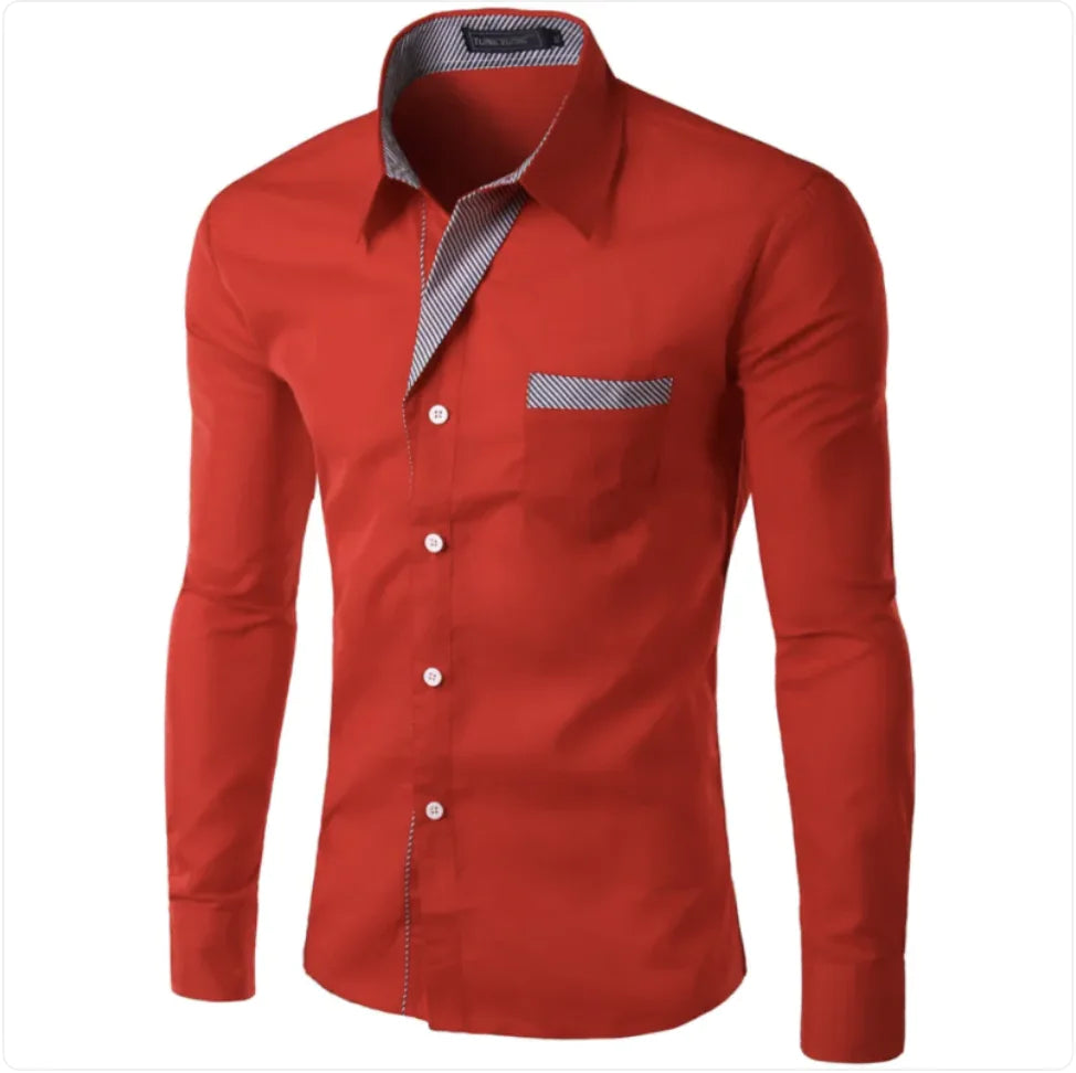 Simple Men's Long Sleeve Shirt - Glide Goods LLC