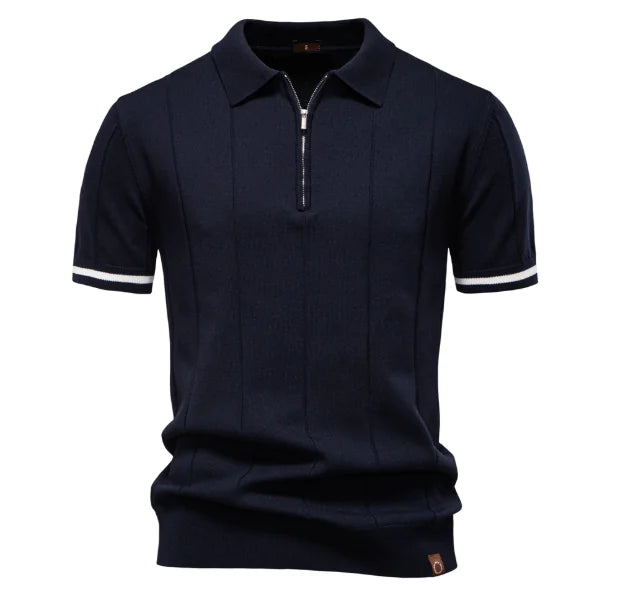 2025 Summer Men's Knit Cotton Polo Shirt (One Piece) - Glide Goods LLC