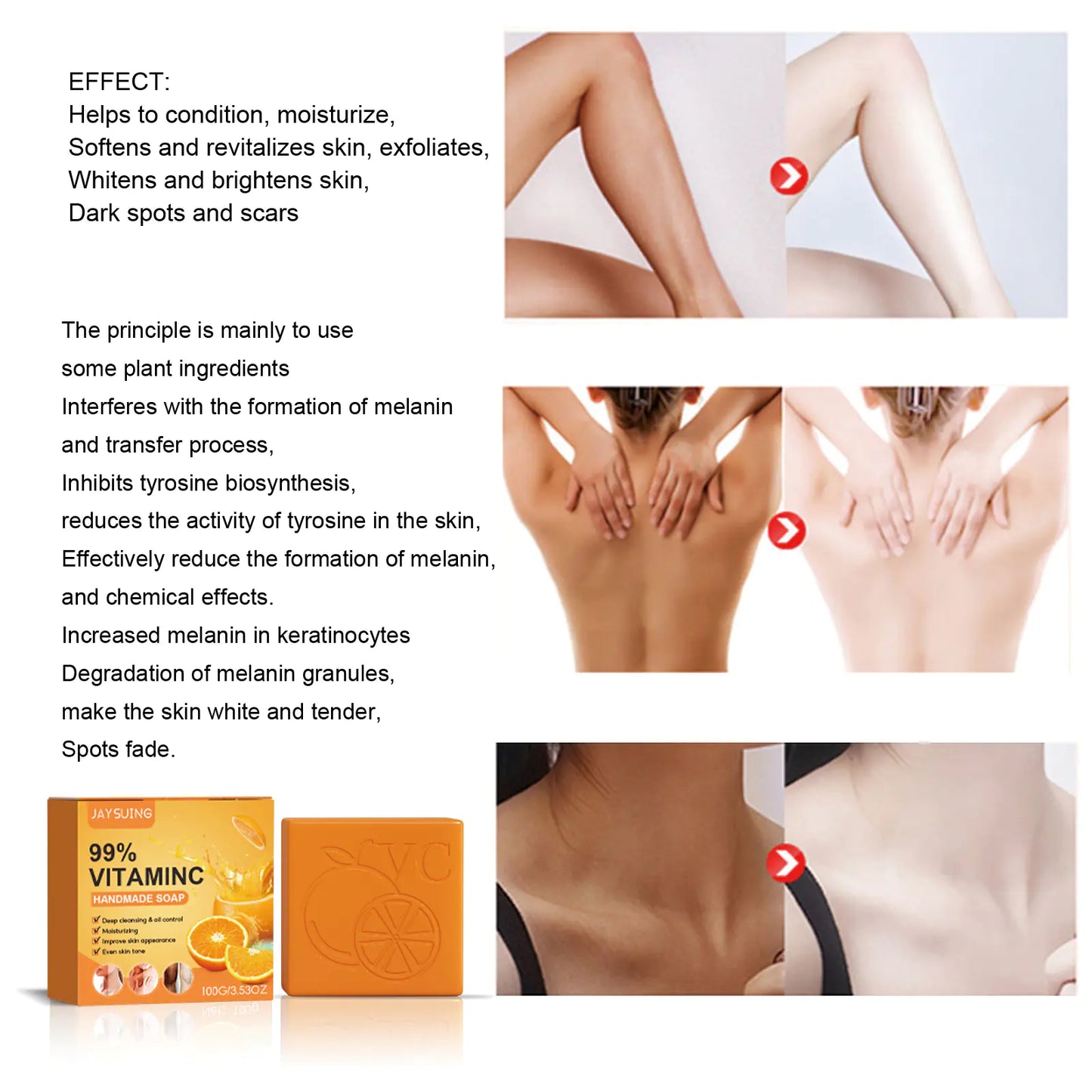 Jaysuing VC Skin Brightening Soap for Body Care